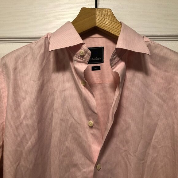 David Donahue men's 100%cotton dress shirttrim fitsize: 16.5/34-35